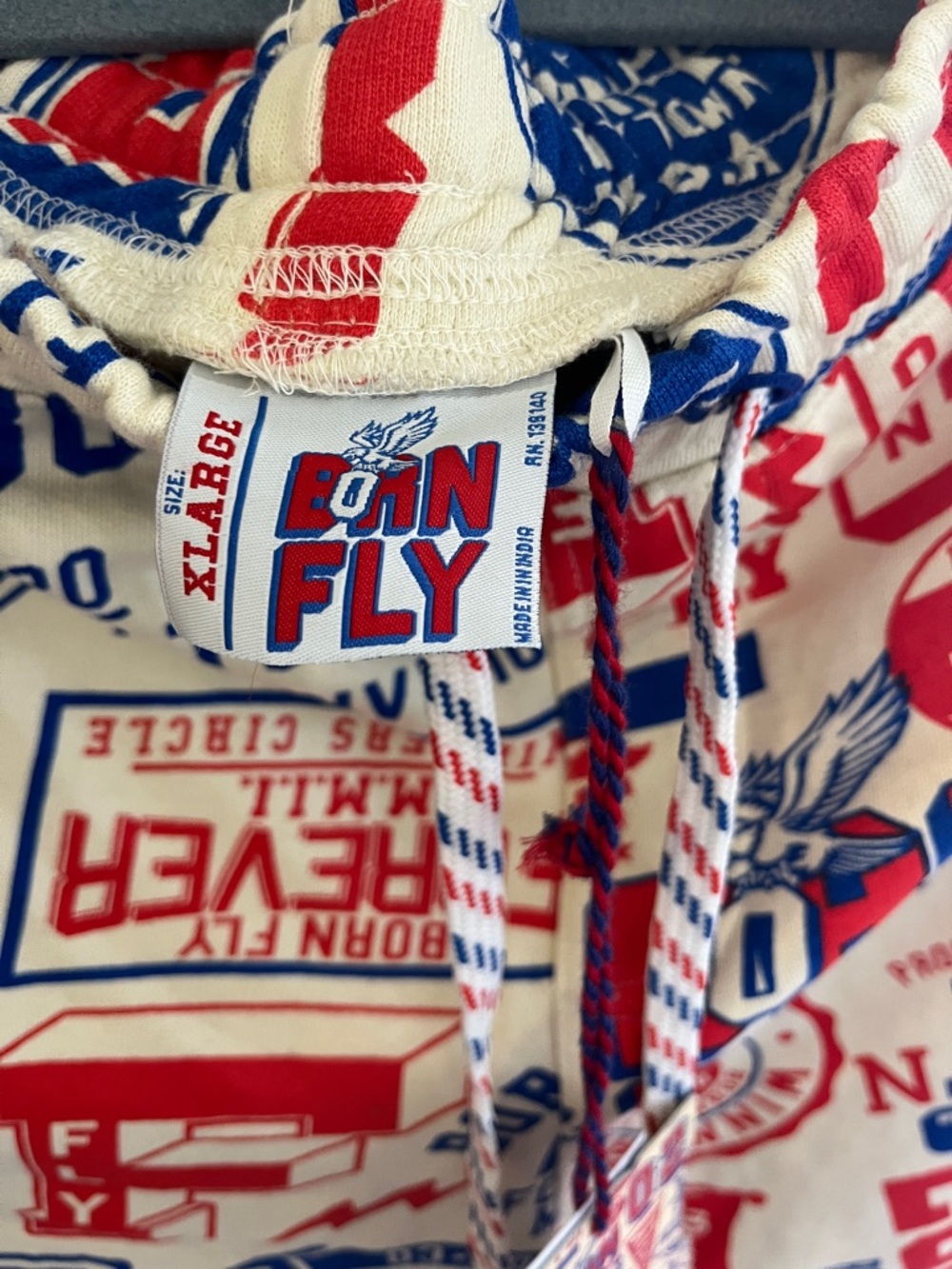 Born to Fly red and blue graphic men’s shorts, NWT - Picture 3 of 4